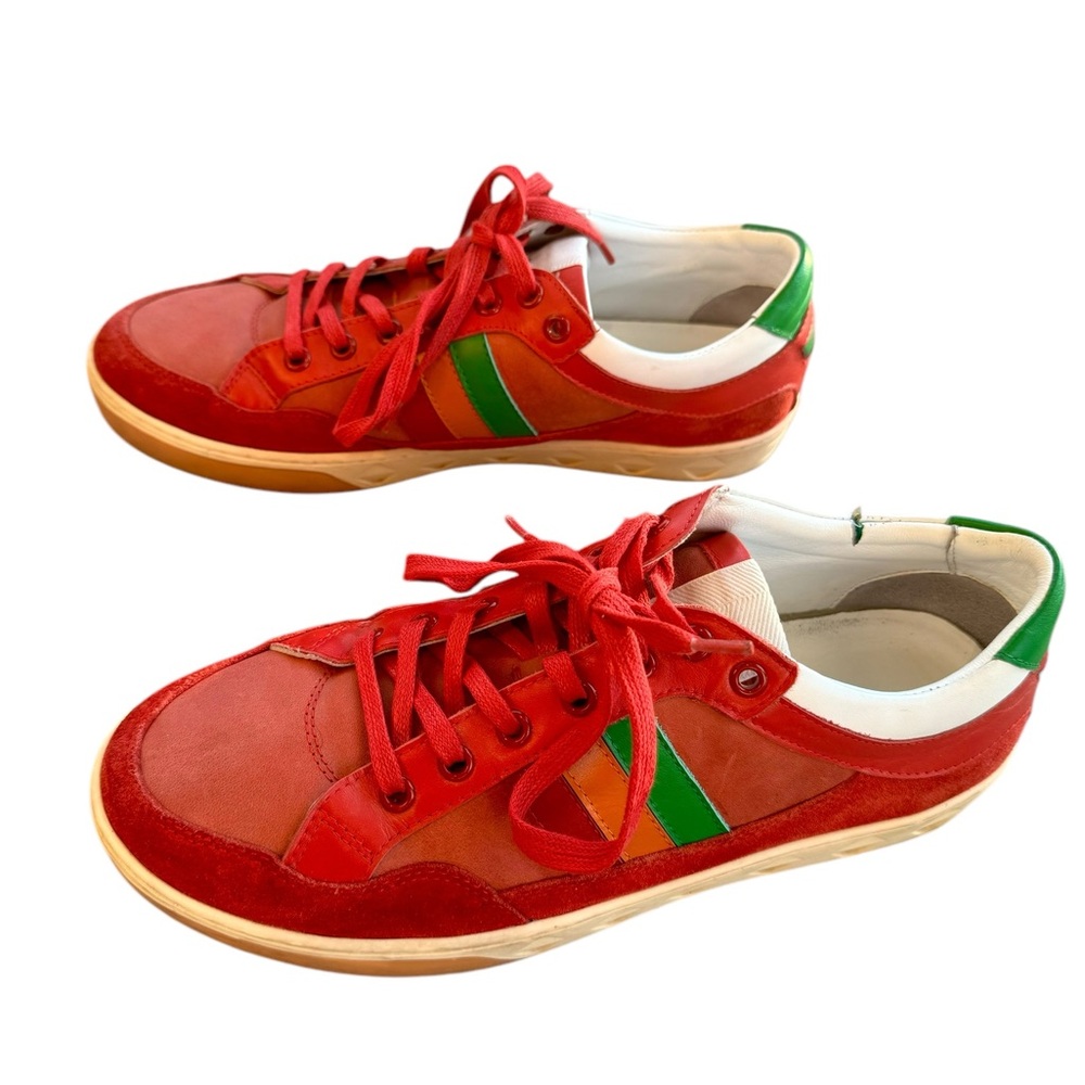 Gucci Men’s Red Leather Low Top Sneaker | Size 10